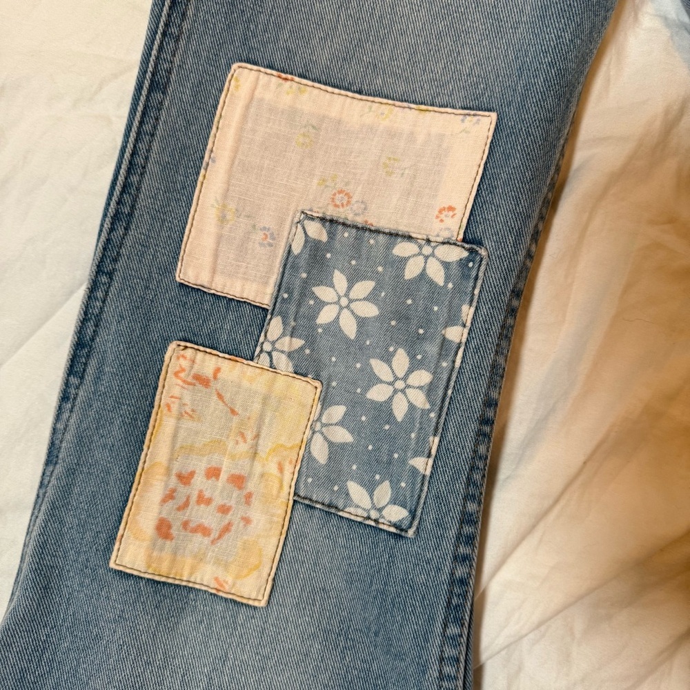 Wrangler x Billabong Patchwork Jeans Women’s 24 High Rise Flare Denim - Picture 4 of 10